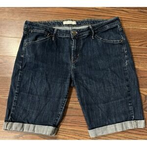 Levi's 545 Women's Sz 14 Bermuda Jean Shorts Cuffed Hem